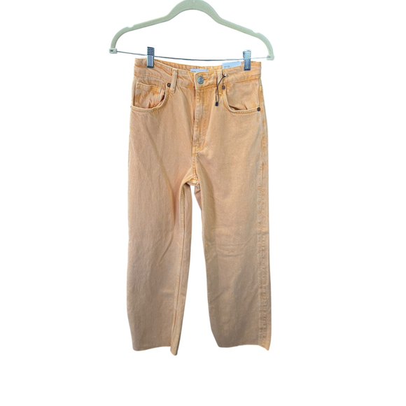 ZARA Denim - Women's ZARA Orange Wide Leg High-Rise Full Length Jeans Size 4